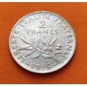 FRANCIA 2 FRANCOS 1916 SEMEUSE - SEMBRADORA KM.845.1 MONEDA DE PLATA EBC France 2 Francs silver coin