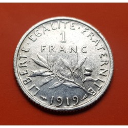 FRANCIA 1 FRANCO 1919 SEMEUSE - SEMBRADORA KM.844.1 PLATA EBC- France 1 Franc silver coin