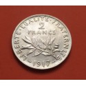 FRANCIA 2 FRANCOS 1917 SEMEUSE - SEMBRADORA KM.845.1 MONEDA DE PLATA EBC France 2 Francs silver coin