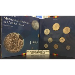 ESPAÑA 1999 CARTERA FNMT SERIE 1+5+10+25+50+100+200+500 PESETAS