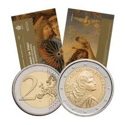 SAN MARINO 2 EUROS 2019 LEONARDO DA VINCI 500 AÑOS DE SU MUERTE SC 1ª MONEDA CONMEMORATIVA EN ESTUCHE/BLISTER