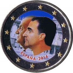 . 2 EUROS 2014 ESPAÑA @COLORES@ REY FELIPE VI y JUAN CARLOS I