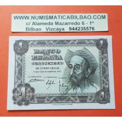 ESPAÑA 1 PESETA 1951 DON QUIJOTE, ARMADURA y LANZA Serie R Pick 139 BILLETE SIN CIRCULAR SC Spain UNC