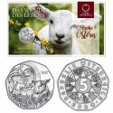 AUSTRIA 5 EUROS 2017 CORDERO SAGRADO DE PASCUA MONEDA DE PLATA SC OSTERREICH BLISTER COIN SC