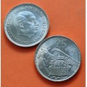 ESPAÑA 25 PESETAS 1957 * 66 ESTADO ESPAÑOL FRANCISCO FRANCO @SI PLUS ULTRA@ KM.787 MONEDA DE NICKEL SIN CIRCULAR SC