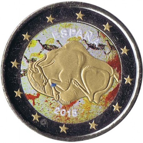 . 2 EUROS 2015 @COLORES@ ESPAÑA ALTAMIRA SIN CIRCULAR ORO/GOLD