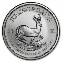 @1 ONZA 2021@ SUDAFRICA 1 KRUGERRAND 2021 ANTILOPE MONEDA DE PLATA PURA 999 SC South Africa OUNCE OZ