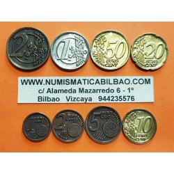 8 monedas x LABASTIDA 1+2+5+10+20+50 Centimos 1 EURO + 2 EUROS 1999 EUSKADI ALAVA EURO PRUEBA PATTERN ESSAI