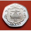 GIBRALTAR 50 PENIQUES 1989 CHRISTMAS KM*31 NICKEL PROOF 50 Pence