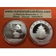 CHINA 10 YUAN 2017 OSO PANDA y PAGODA MONEDA DE PLATA SC 1 ONZA OZ OUNCE SILVER 30 Grs. Capsula