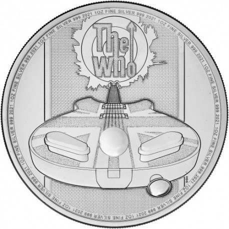 @1 ONZA 2021@ INGLATERRA 2 LIBRAS 2021 THE WHO MUSIC LEGENDS 4ª MONEDA PLATA PURA CAPSULA silver OZ