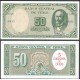 . PARAGUAY 50 GUARANIES 1952 ESTIGARRIBIA Pick 197B SC BILLETE