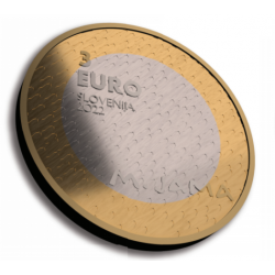 ESLOVENIA 3 EUROS 2022 PINTORA MATIJA JAMA BIMETALICA SC @ESCASA@ Slovenia coin