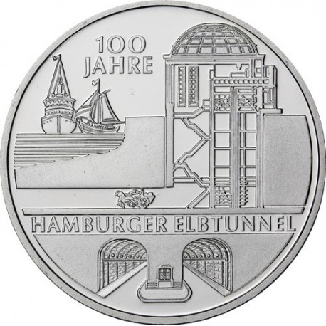 ALEMANIA 10 EUROS 2011 J NICKEL SC TUNEL DE HAMBURGO