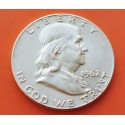 ESTADOS UNIDOS 1/2 DOLAR 1962 D BENJAMIN FRANKLIN y CAMPANA KM.163 MONEDA DE PLATA MBC+ USA Half silver dollar