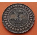 TUNEZ 5 FRANCOS 1954 NICKEL MBC Tunisia Francs