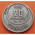 TUNEZ 5 FRANCOS 1954 NICKEL MBC Tunisia Francs