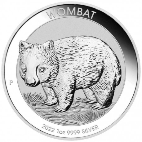 . 1 moneda x AUSTRALIA 1 DOLAR 2022 WOMBAT El pequeño Oso de Tasmania PLATA silver CAPSULA Oz ONZA