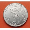 VATICANO 50 LIRAS 1980 LA JUSTICIA y Papa JUAN PABLO II KM.145 MONEDA DE ACERO SC 50 Lire