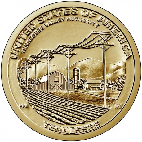 . 1 coin x ESTADOS UNIDOS 1 DOLAR 2022 D RED ELECTRICA Estado TENNESSEE American Innovation 17ª MONEDA DE LATON SC