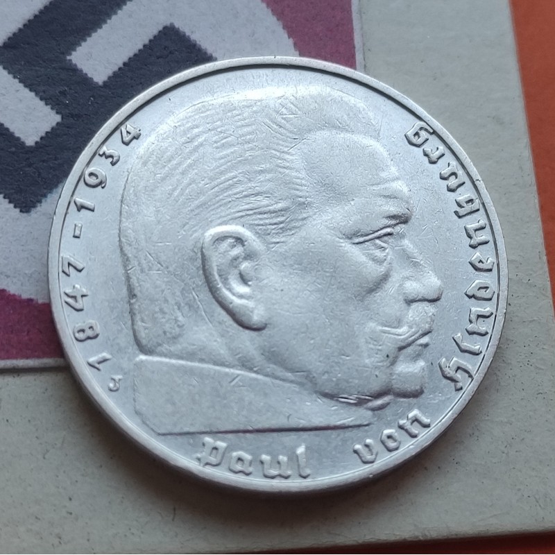 ALEMANIA 2 MARCOS 1936 J AGUILA ESVASTICA NAZI PLATA III REICH 2 ...