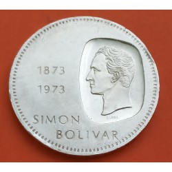 VENEZUELA 10 BOLIVARES 1973 SIMON BOLIVAR KM.45 MONEDA DE PLATA EBC- Muescas en canto 30 Gramos 900 mls