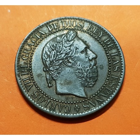 .CARLOS VII 10 CENTIMOS 1875 BRUSELAS COBRE SC- ESPAÑA - Numismatica Bilbao