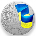 . Medalla COLORES BANDERA DE UCRANIA x FRANCIA tipo 10 EUROS 2022 MEDAILLE SOLIDARITÉ AVEC L'UKRAINE NICKEL Monnaie Paris