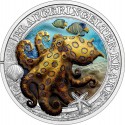 . 1 acoin @ENVIO INMEDIATO@ AUSTRIA 3 EUROS 2022 PULPO Serie VIDA MARINA A COLORES 1ª MONEDA DE NICKEL SC SE ILUMINA EN LA NOCHE