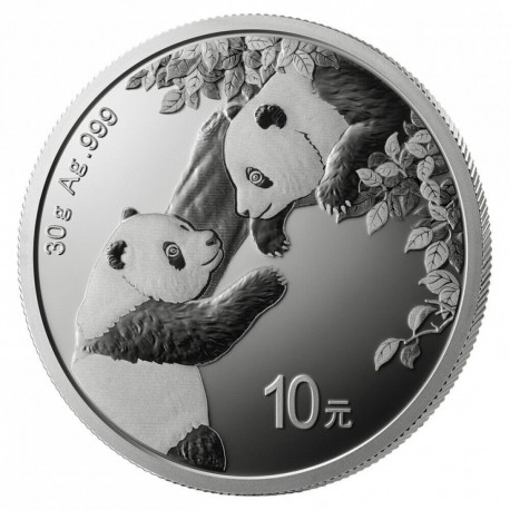 . 1 aaacoin CHINA 10 YUAN 2023 OSOS PANDAS y PAGODA MONEDA DE PLATA Cápsula ONZA Oz OUNCE SILVER