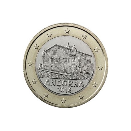 . 1º AÑO DE EMISION x ANDORRA 1 EURO 2014 CASA DEL VALL MONEDA BIMETALICA SC @TIPO NORMAL NO CONMEMORATIVA