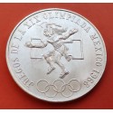 MEXICO 25 PESOS 1968 XIX JUEGOS OLIMPICOS JUGADOR DE PELOTA KM.479.1 MONEDA DE PLATA SC- Mejico silver coin 0,52 ONZAS