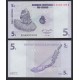 CONGO 5 CENTIMOS 1997 MASCARA TRIBAL e INSTRUMENTO DE MUSICA Pick 81 BILLETE SC Africa UNC BANKNOTE