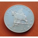 ISLA DE MAN 1 PENIQUE 1979 CABRA y REINA ISABEL II KM.33A MONEDA DE PLATA PROOF Isle Of Man 1 Penny Loaghtyn sheep