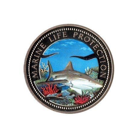 .PALAU Islas 1 DOLAR 1994 MARINE LIFE NICKEL PROOF @COLORES ...