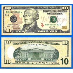 1 billete NUEVO x ESTADOS UNIDOS 10 DOLARES 2013 HAMILTON Pick 539G SC @DISEÑO COLORES@ USA $10 Dollars