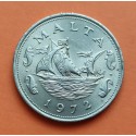 MALTA 10 CENTIMOS 1972 DELFINES RODEANDO ANTIGUO BARCO KM.11 MONEDA DE NICKEL EBC