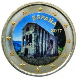 @MONEDA EN COLORES@ ESPAÑA 2 EUROS 2017 IGLESIA SANTA MARIA DEL NARANCO SC Incluye CAPSULA