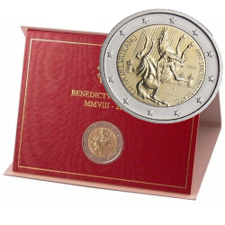 . @RARA@ VATICANO 2 EUROS 2008 AÑO DE SAN PABLO SC MONEDA CONMEMORATIVA EN CARTERA ESTUCHE OFICIAL