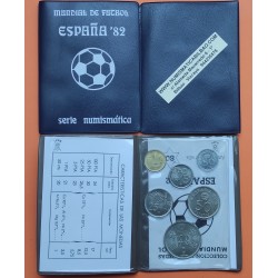 . 6 monedas x ESPAÑA CARTERA 1980 * 80 SC 50 Centimos y 1+5+25+50+100 PESETAS 1980 MUNDIAL DE FUTBOL SET NO OFICIAL