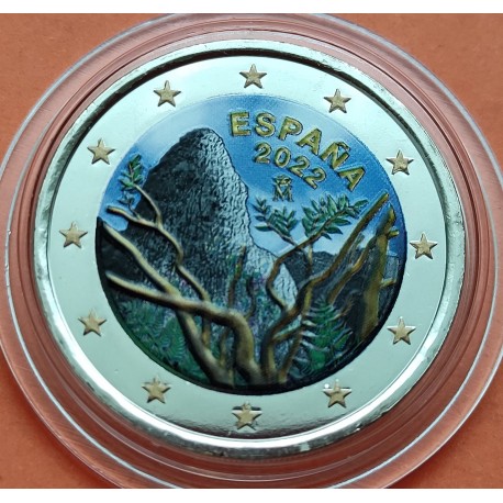 . 1 moneda x ESPAÑA 2 EUROS 2022 PARQUE NACIONAL DE GARAJONAY Unesco LA GOMERA SC BIMETALICA CONMEMORATIVA