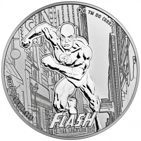 . 1 acoin SAMOA 5 DOLARES 2023 FLASH GORDON Serie DC COMICS 4ª MONEDA DE PLATA PURA silver OZ ONZA cápsula