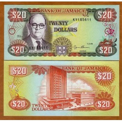 . JAMAICA 20 DOLARES 1995 Pick 72 SC BILLETE Dollar $20