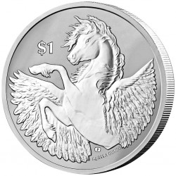 . @1ª MONEDA de CHARLES III@ BRITISH VIRGIN ISLANDS 1 DOLAR 2023 CABALLO PEGASO PLATA cápsula OZ PEGASUS