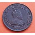 CANADA 1 CENTAVO 1905 REY JORGE V y VALOR KM.21 MONEDA DE COBRE MBC++ 1 Cent