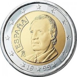 1º AÑO DE EMISION x ESPAÑA 2 EUROS 1999 REY JUAN CARLOS I MONEDA BIMETALICA SC