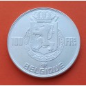 BELGICA 100 FRANCOS 1954 DINASTIA LOS 4 REYES Leyenda BELGIQUE KM.138 MONEDA DE PLATA EBC- Belgium 100 Francs 1/2 ONZA