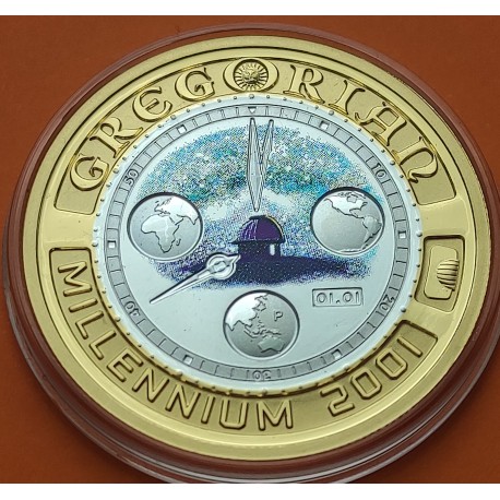 . @RARA@ AUSTRALIA 20 DOLARES 2001 GREGORIAN MILLENIUM KM.595 MONEDA DE ORO PURO 9,49 gramos + PLATA 4,52 grs. ESTUCHE