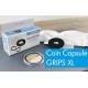 1 x CAPSULA PARA GUARDAR MONEDAS de 21 mm a 62 mm para DENARIOS, 1 ONZA, 2 ONZAS ... CAPS GRIPS XL 21-62