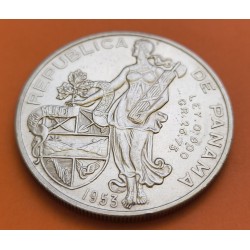 @RARA@ PANAMA 1 BALBOA 1953 Edic. CINCUENTENARIO KM.21 MONEDA DE PLATA MBC++ silver coin DISEÑO UNICO